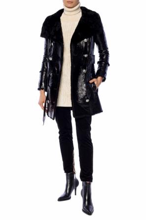 Fur-trimmed double-breasted coat, zdjęcie 2 Fur-trimmed double-breasted coat od Balmain